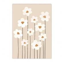 1pc/3PCS Wall Arts Posters Modern Beige Brown Abstract Sun Poster Bohemian Palm Leaf Canvas Printing Daisy Wall Art Painting Modern Poster Wall Painting Bedroom Decoration, Frameless/With Frame ,Wall Art With Frame