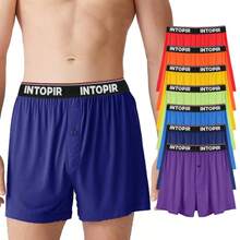 7 Pack Men's Boxer Shorts Viscose Boxers Loose Fit Soft Underwear Breathable Boxers - Multicolor - View 1