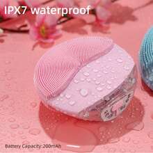 1pc Blue Electric Facial Cleansing Brush,Silicone Mini Pore Cleaner,Men & Women Beauty Facial Cleansing Device,Waterproof Cleansing Brush,Massage Facial Brush,Home Use & Travel - Blue - View 8