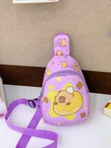 1pc Capybara Chest Bag Cute Cartoon One-Shoulder Crossbody Bag Casual Versatile Storage Chest Bag