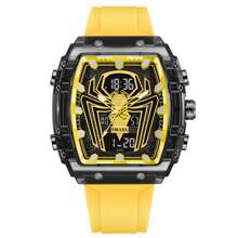 SMAEL SMAEL 1 Pc Double Display Digital Wristwatch Men's Fashion Square Case Silicone Band Military Sports Quartz Electronic Watch For Men