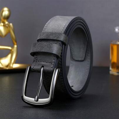 1 pieza Cinturón de hombre con hebilla de pasador de color metálico, cinturón de pantalones casual S, versátil para adolescentes y estudiantes universitarios, regalo ideal para verano, escuela, otoño, accesorios de otoño-invierno, adecuado para adolescentes, jóvenes, hombres, casual, al aire libre, atlético, vacaciones, regalos de graduación, cumpleaños, uso diario