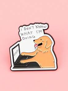 1 件装趣味狗狗珐琅别针幽默宠物胸针松针翻领别针徽章背包服装配饰引言珠宝朋友礼物 - 彩色 - 查看 4