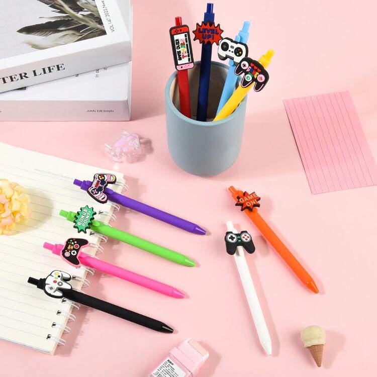 5/10/20支装趣味电子游戏主题圆珠笔，成人适用，批量购买，适合同事、团队成员、员工，趣味办公文具、学习用品 - 套裝 - 查看 4