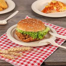 50/100/150pcs Compostable Paper Pulp Disposable 6-Inch Plates,