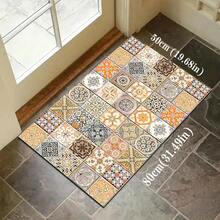 1pc Floral Pattern Soft & Comfortable Kitchen Mat, Oil & Water Resistant Entryway Doormat, Easy To Clean, Absorbent & Durable Floor Mat For Living Room, Hallway, Bathroom, Laundry Room Decor - Multicolor - View 4