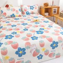 3pcs/Set Soft Skin-Friendly Printed Bedding Set, Modern Rectangle Fashion Simple Luxury Double Bed Sheet Set With Pillowcase, Multiple Sizes, Suitable For Bedroom Home Use All Seasons