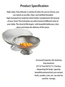 1pc Transparent Household Snack Tray, Fruit And Vegetable Drain Basket