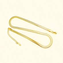 1pc Women Fashion Versatile Simple Clavicle Chain - Yellow Gold - View 2