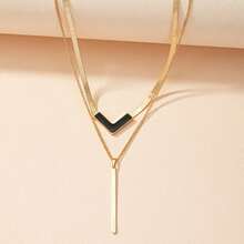 1pc Minimalist Multilayer Fashion Necklace - Multicolor - View 2