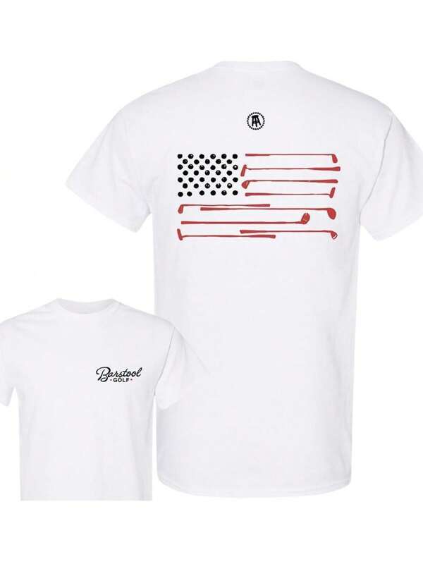 Unisex Barstool Vintage Golf Flag Classic Casual T-Shirt, Great Gift For Golfers And Fashionable Daily Wear