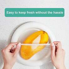 50/100片装一次性弹性口保鲜膜和一次性浴帽，一次性食品保鲜膜碗盖，PE保鲜膜，返校、工作、厨房和浴室用品