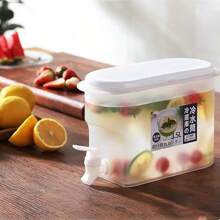1 Peça Dispensador de Bebidas, Garrafão Transparente de PP de Grande Capacidade com Torneira, À Prova de Vazamento, Perfeito para Limonada, Chá e Bebidas de Frutas, Fácil de Servir, Balde de Bebida para Casa e Uso Externo na Geladeira