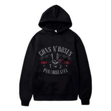 Skull Sweatshirt Rock Band Guns Axel Rose Slash Musca Internacional Unisex Male Female 100% Cotton Premium Top Streetwear Launch Immediate Shipping Various Colors!! Plus Size - 黑色 - 查看 1
