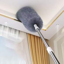 1 件可伸缩吊扇除尘器带清洁刷，家用天花板除尘器清扫天花板、墙壁和屋顶，可拆卸可洗超细纤维，适用于吊扇、厨房、客厅、卧室、走廊