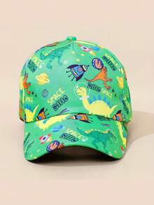 1pc Kids Cartoon Dinosaur Print Sun-Protective Baseball Cap, Spring/Summer