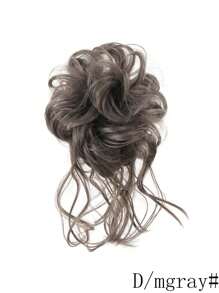 Accesoriu pentru păr pentru coc clasic cu barbă lungă, extensii de păr coc pufos extra lung, accesoriu pentru păr ondulat și ondulat cu bandă de păr elastică, potrivit pentru toate femeile, ușor de purtat, stil moale și casual