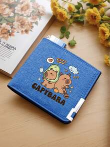 Cartoon Print Canvas Bi-Fold Wallet, Credit Card Holder, Lightweight Portable Multi-Card Slots Card Wallet - Multicolor - View 1
