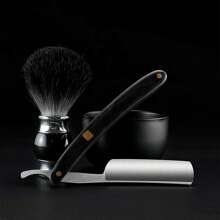 Men's Straight Razor Shaving Kit, XG High Carbon Steel Blades, Natural Wooden Handle, Shaving Brush, Comb, Scissors, With Storage Pouch, Gift For Valentine's Day, Christmas, Father's Day