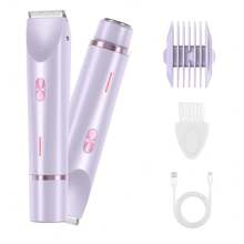 Barbeador Elétrico Feminino 2 em 1, Removedor de Pelos Faciais, Barbeador Corporal Feminino, Barbeadores Elétricos Recarregáveis, IPX7 À Prova d'Água para Uso Molhado e Seco, Aparador de Maiô Bikini para Mulheres, Barbeadores Elétricos Indolores, Barbear Suave, Aparador de Cabelo para Rosto, Lábios, Queixo, Axilas, Braços, Pernas, Mãos, Presente Ideal para Mulheres e Meninas, Barbeador Facial, Depilação, Para o Verão, Cuidados com a Pele, Aparador de Pelos Corporais