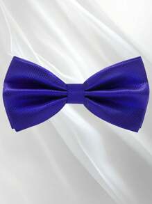 Men's Solid Color Elegant Jacquard Bow Tie, Pre-Tied Double Layer Solid Color Bowtie, Satin Formal Tuxedo Bowknot, Adjustable, Suitable For Groomsmen, Wedding, Party, Formal Events, Holiday Gift