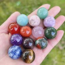 Bolas de esfera de pedra preciosa 20 mm Bola de esfera de cristal polido Bola de bolso fofa Mini pedras preciosas para decoração de casa