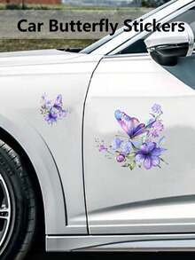 1pc Fashionable Floral Car Sticker Decoration Decal Scratch Sticker, Waterproof Decoration For Cars - Multicolor - View 1