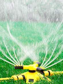 360 Degree Rotating Green Lawn Sprinkler Head, Agricultural Vegetable Garden Auto Watering Sprinkler, Lawn & Garden Watering Spray Irrigation Cooling Tri-Fork Watering Device - Multicolor - View 9