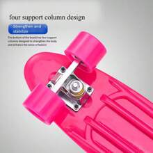 Skateboard Teenage Street Plastic Fish, Skateboard Banana de înaltă rezistență, unisex, cu 4 roți, cu lumini colorate