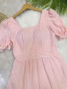 vestido CURTO com forro com bojo tecido DUNA cinganinha bonito