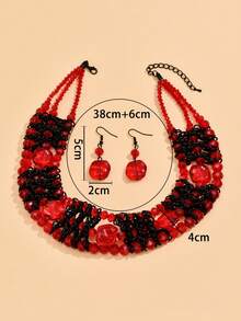 قلادة وسلسلة شانيل فاخرة بطراز بوهيمي مزينة بخرز بلوري مموج شبيه بالبلور والسلسلة المصنوعة من الألومنيوم بلون البن، مناسبة للنساء في المناسبات، الحفلات، الشاطئ والعطلات