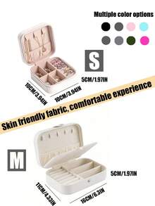 1PC Rectangle PU Leather Jewelry Box Organizer Small Travel Portable Earring Ring Jewellery Storage Case For Valentine's Day Gift - Multicolor - View 11