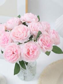 10pcs Artificial Peony Flowers For Weddings And Engagements - Plastic Peony Flower Heads For Home Decor, Centerpieces, Suitable For Christmas, Thanksgiving, Graduation Decoration