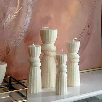 Nordic stijl minimalistische gestreepte esthetische geometrische decoratieve geurkaarsen, zuilvormige geurkaarsen lange kolom wax bruiloft verjaardag feest rekwisieten, bruiloft, bruiloft decoratie, geometrische reliëf kolomkaarsen, geurkaarsen geschikt voor huisdecoratie, geurkaarsen, decoratie