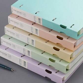 1pc A4 Ring Binder Folder Document Holder, 4-Ring Punch D-Ring Clip Organizer,Back To School,School Supplies