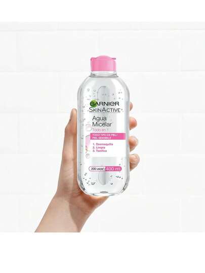 Skin Active Agua micelar desmaquillante Todo-en-1, 400ml. Limpia, desmaquilla y tonifica, para todo tipo de piel de la marca micellar cleaning water