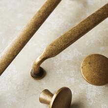 2/4个装仿古黄铜橱柜把手，实心锌合金金属拉手，抛光抽屉旋钮，适用于复古风格厨房橱柜和衣柜、展示柜、厨房用品、厨房配件、厨房工具