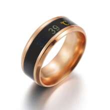 1 pieza Anillo de temperatura inteligente y elegante de acero inoxidable con cambio de color sensible a la temperatura, anillo de estado de ánimo dinámico, joya de regalo para Navidad y San Valentín para hombres y mujeres
