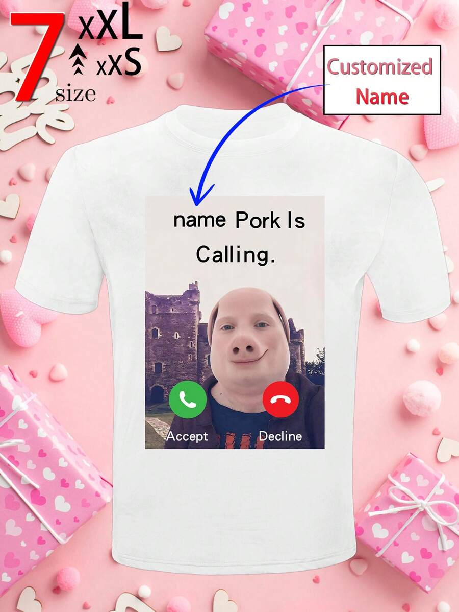 1 pieza, Camisetas personalizadas, Camisetas de hombre con avatares de alta definición, Camisetas de estilo de cara divertida personalizada, Nueva tecnología de impresión por transferencia de calor, Imágenes de alta definición, Cómodas, Alta elasticidad, El mejor regalo para novias/esposas
