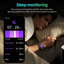 LIGE Smart Watch 1.96 Inch Large Screen 420 MAh Large Battery Super Long Battery Life Wireless Calls Voice Assistant 100+ Sports Modes Weather Sleep Monitoring Sedentary Reminder Remote Photo Taking Female Menstrual Cycle Reminder
