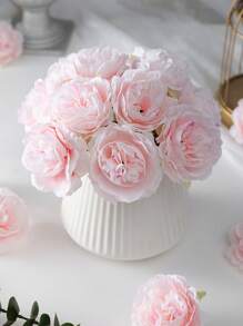 10pcs Artificial Peony Flowers For Weddings And Engagements - Plastic Peony Flower Heads For Home Decor, Centerpieces, Suitable For Christmas, Thanksgiving, Graduation Decoration