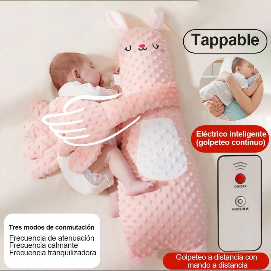 Calmante Muñeca de Palma Muñeca Suave Juguete Tierno para Niños con la Función de Palmadita Proporciona Seguridad para Que el bebé Calmante Duerma (color rosa)