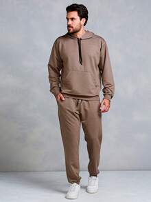 Men's Sweatshirt And Pants Set - Gris Oscuro - Ver 1