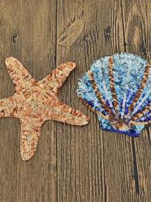 Petice brodat cu paiete din cochilii de stea Animal Patch Accesorii pentru îmbrăcăminte Geantă Pălărie Bijuterii Petice brodat cu paiete din cochilii de stea cu animale.