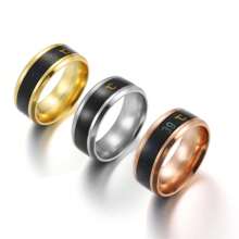 1 pieza Anillo de temperatura inteligente y elegante de acero inoxidable con cambio de color sensible a la temperatura, anillo de estado de ánimo dinámico, joya de regalo para Navidad y San Valentín para hombres y mujeres