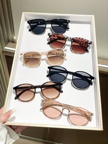 6 Pcs Women Casual Eyeglasses Set, Versatile Y2K Fashion Frames For Outdoor Beach Travel Party Music Festival - Multicolor - View 2