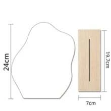 1pc Asymmetrical Mirror Makeup Mirror, Minimalist Desktop Freestanding Wooden Base Mirror, Photographic Prop