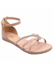 Women's Flat Sandals Shiny Rhinestone Comfortable Everyday Elegant Buckle Promotion - Màu nâu  Mocha - Xem 2