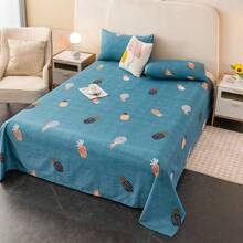 3pcs/Set Soft & Skin-Friendly Printed Bedding Set, Modern Rectangular Fashionable Minimalist Double/Queen Size Bed Sheet & Pillowcase, Suitable For Bedroom, All Season