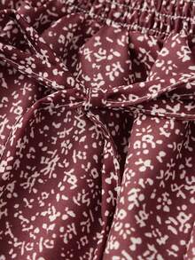 Women's Summer Casual Floral Crop Camisole Fitted Scoop Neck Tie Waist Backless Y2k Spaghetti Strap Tops - Red - View 5